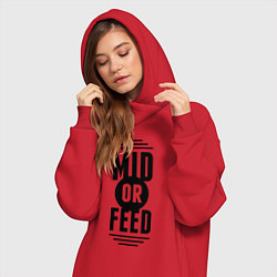 Женское худи-платье Mid or feed, цвет: красный — фото 2
