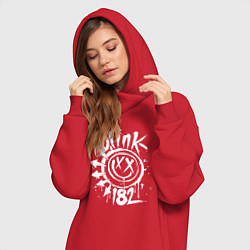 Женское худи-платье Blink-182: Smile, цвет: красный — фото 2