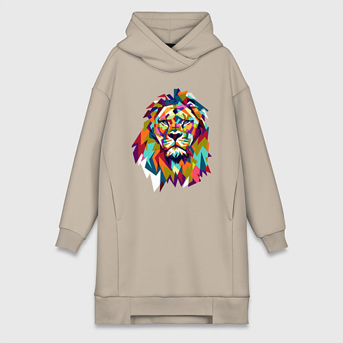 Женская толстовка-платье Lion Art / Миндальный – фото 1