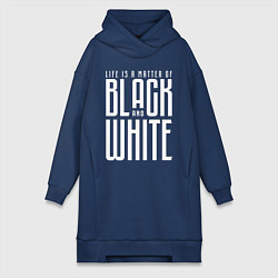 Женское худи-платье Juventus: Black & White, цвет: тёмно-синий