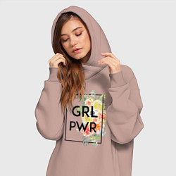 Женское худи-платье GRL PWR, цвет: пыльно-розовый — фото 2
