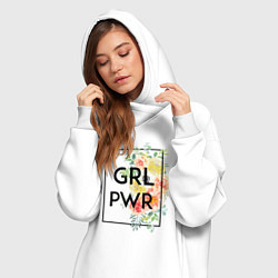 Женское худи-платье GRL PWR, цвет: белый — фото 2