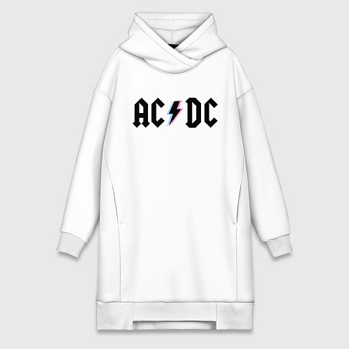 Женская толстовка-платье AC/DC / Белый – фото 1