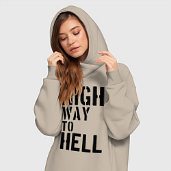 Женское худи-платье High way to hell, цвет: миндальный — фото 2