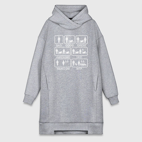 Женская толстовка-платье Жизнь мотоциклиста / Меланж – фото 1