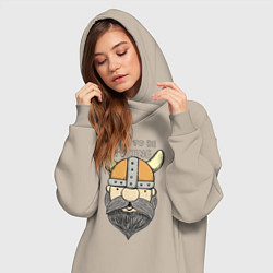 Женское худи-платье Born to be a Viking, цвет: миндальный — фото 2