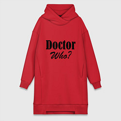 Женское худи-платье Doctor Who?, цвет: красный