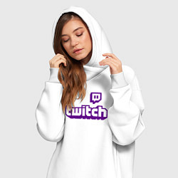 Женское худи-платье Twitch, цвет: белый — фото 2