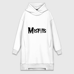 Женское худи-платье Misfits logo, цвет: белый