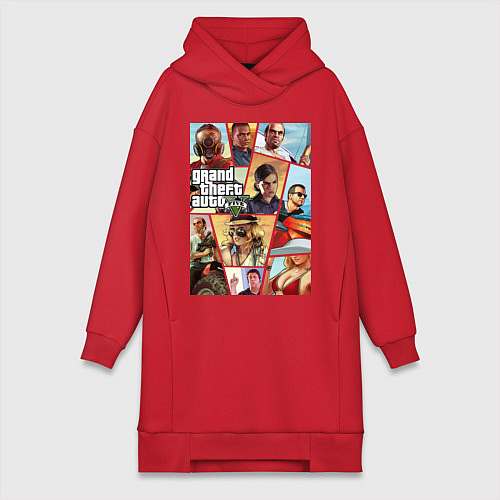Женская толстовка-платье GTA 5: Stories / Красный – фото 1