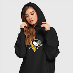 Женское худи-платье Pittsburgh Penguins: Evgeni Malkin, цвет: черный — фото 2