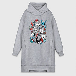 Женское худи-платье Hollow Knight, цвет: меланж