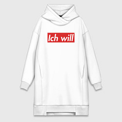 Женское худи-платье Ich will, цвет: белый