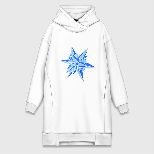 Женская толстовка-платье Кристалическая звезда / Белый – фото 1