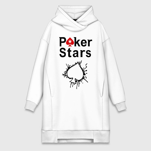 Женская толстовка-платье Poker Stars / Белый – фото 1