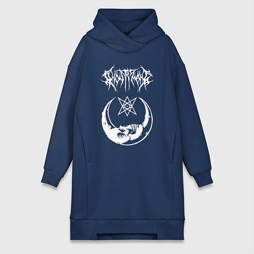 Женская толстовка-платье GHOSTEMANE НА СПИНЕ / Тёмно-синий – фото 1