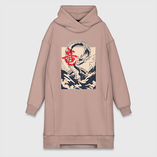 Женская толстовка-платье Дракон / Пыльно-розовый – фото 1