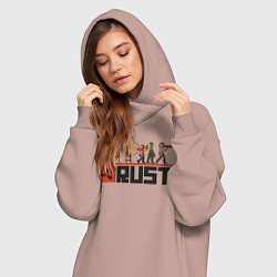 Женское худи-платье Evolution Rust, цвет: пыльно-розовый — фото 2