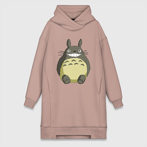 Женская толстовка-платье Тоторо / Пыльно-розовый – фото 1