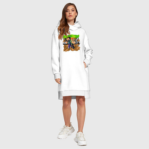 Женская толстовка-платье MINECRAFT / Белый – фото 4