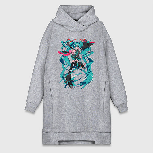 Женская толстовка-платье Hatsune Miku Expo / Меланж – фото 1