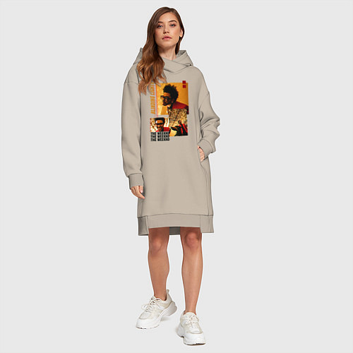 Женская толстовка-платье BLINDING LIGHTS / Миндальный – фото 4