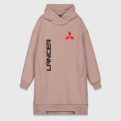 Женское худи-платье MITSUBISHI LANCER, цвет: пыльно-розовый