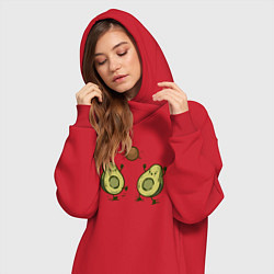 Женское худи-платье Авокадик, цвет: красный — фото 2