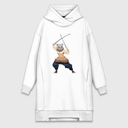 Женское худи-платье KIMETSU NO YAIBA, цвет: белый