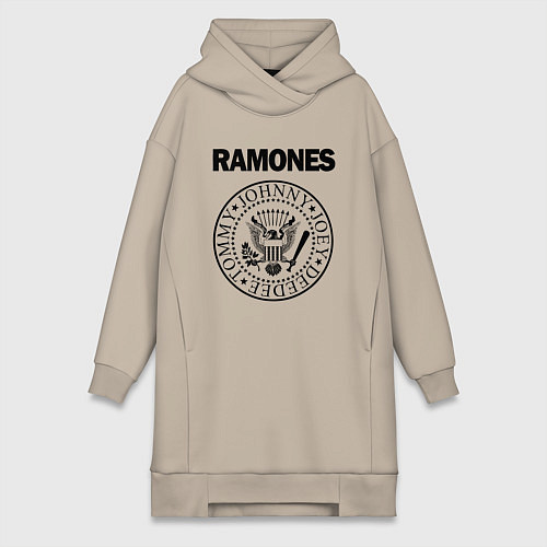 Женская толстовка-платье RAMONES / Миндальный – фото 1