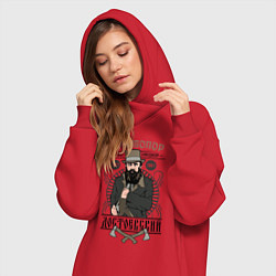 Женское худи-платье Достоевский: бери топор, цвет: красный — фото 2