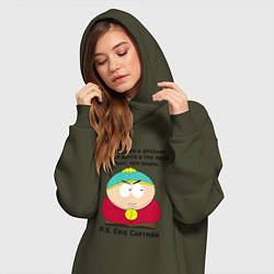 Женское худи-платье South Park Цитата, цвет: хаки — фото 2