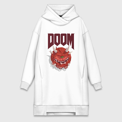 Женская толстовка-платье DOOM / Белый – фото 1
