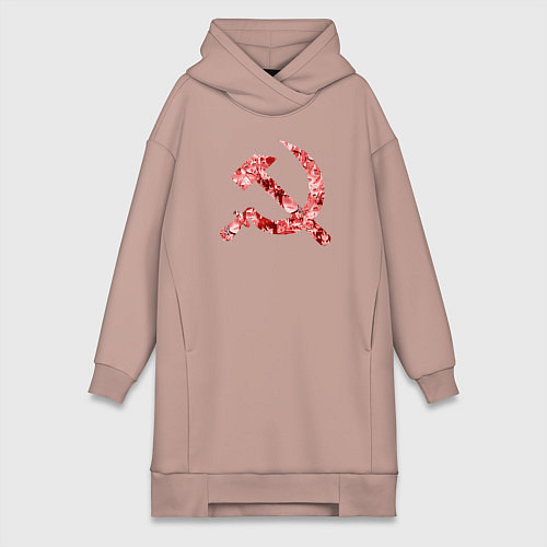 Женская толстовка-платье Ахегао СССР / Пыльно-розовый – фото 1