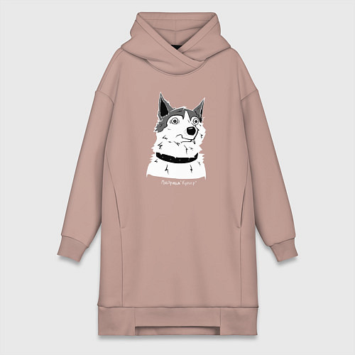 Женская толстовка-платье Курьер - Шарик / Пыльно-розовый – фото 1