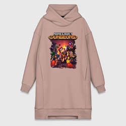 Женское худи-платье Minecraft Dungeons, цвет: пыльно-розовый