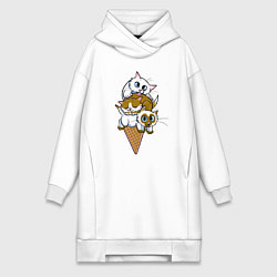 Женская толстовка-платье Ice Cream Cats