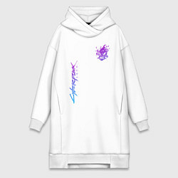 Женское худи-платье CYBERPUNK 2077, цвет: белый