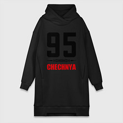 Женское худи-платье 95 Chechnya, цвет: черный