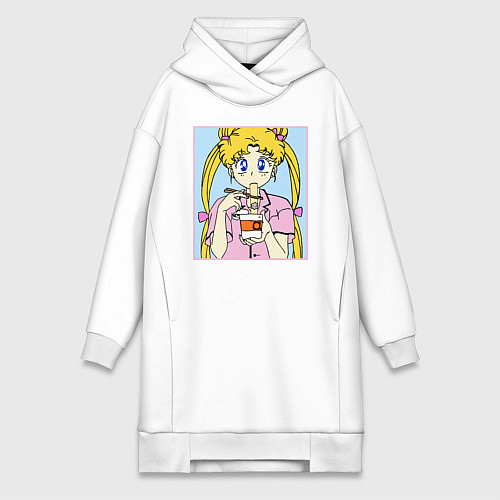 Женская толстовка-платье Sailor Moon Usagi Tsukino / Белый – фото 1