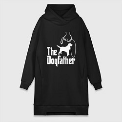 Женское худи-платье The Dogfather - пародия, цвет: черный