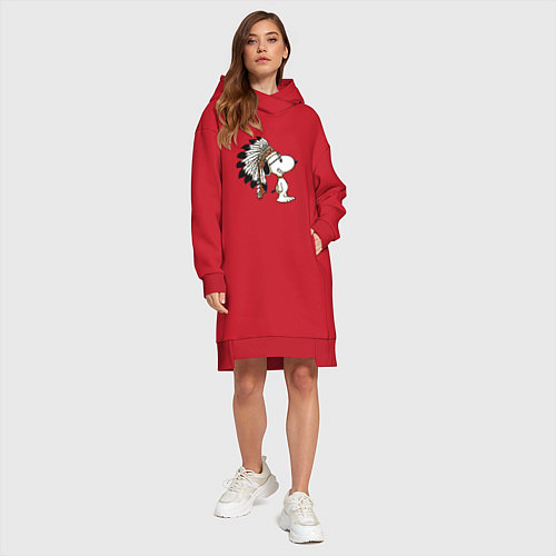 Женская толстовка-платье Snoopy / Красный – фото 4