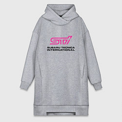 Женское худи-платье SUBARU STI Z, цвет: меланж