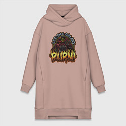 Женское худи-платье Lets the galaxy burn, цвет: пыльно-розовый