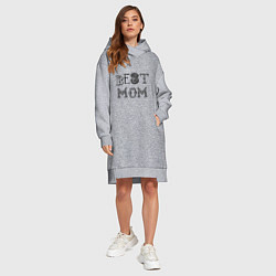 Женское худи-платье Лучшая мама - best mom, цвет: меланж — фото 2