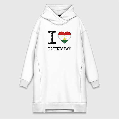 Женская толстовка-платье Я люблю Таджикистан / Белый – фото 1