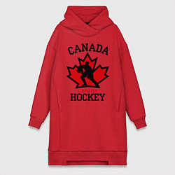 Женское худи-платье Canada Hockey, цвет: красный