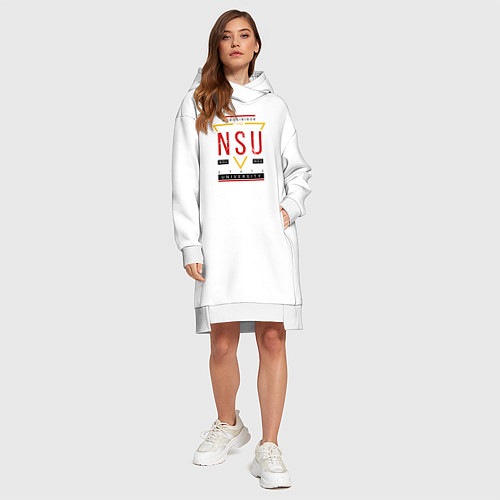 Женская толстовка-платье NSU / Белый – фото 4