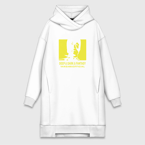Женская толстовка-платье VANSAMA OFFICIAL Yellow / Белый – фото 1