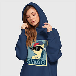 Женское худи-платье Rainbow Dash swag, цвет: тёмно-синий — фото 2